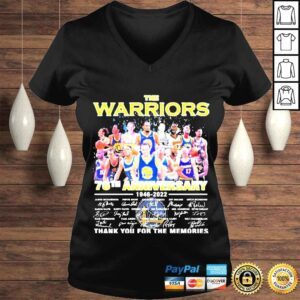 VLadies the Warriors 76th Anniversary 1946 2022 Signatures Thank You For The Memories Tshirt