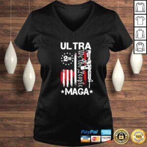 VLadies ultra MAGA 2 nd we the people gun America flag shirt