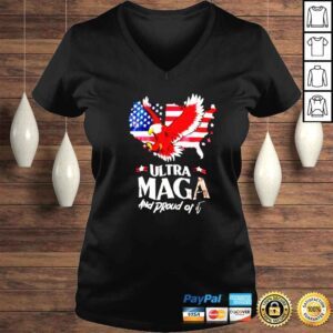 VLadies ultra MAGA and proud of it eagle America map vintage shirt