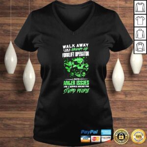 VLadies walk Away I Am A Grumpy Old Forklift Operator skulls stars horror shirt