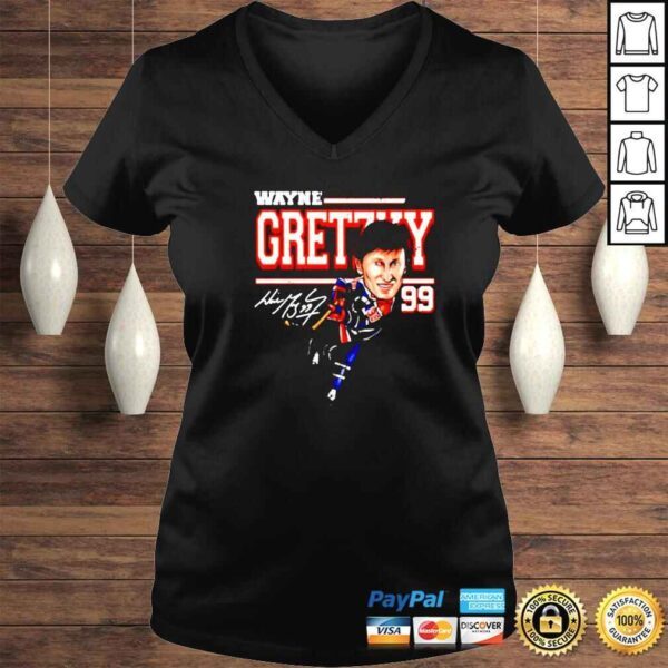 wayne Gretzky Edmonton Cartoon hockey signature shirt - Image 2