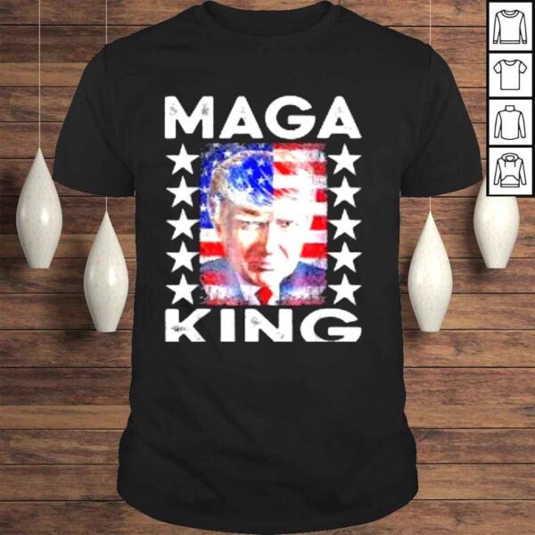 Vintage Ultra Mega King Trump 2024 American Flag Anti Biden Shirt