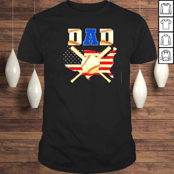 Vintage proud baseball dad cool American flag shirt