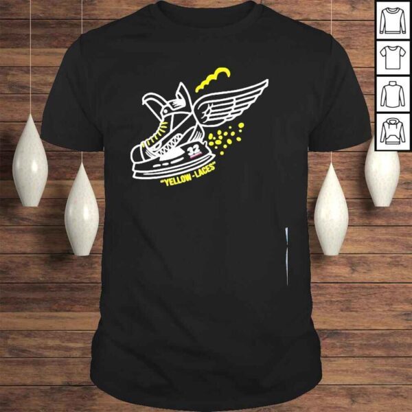 Yellow laces Jeff marek shirt