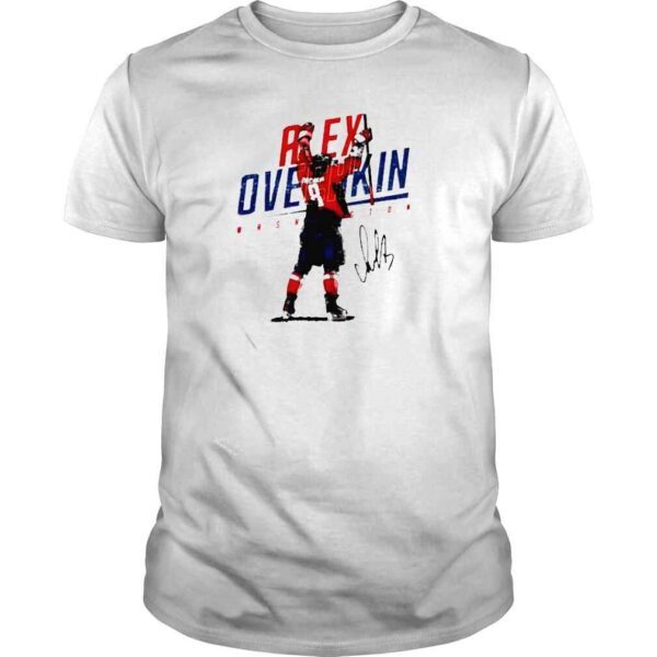 alex Ovechkin Goal Celebration B signature hockey shirt