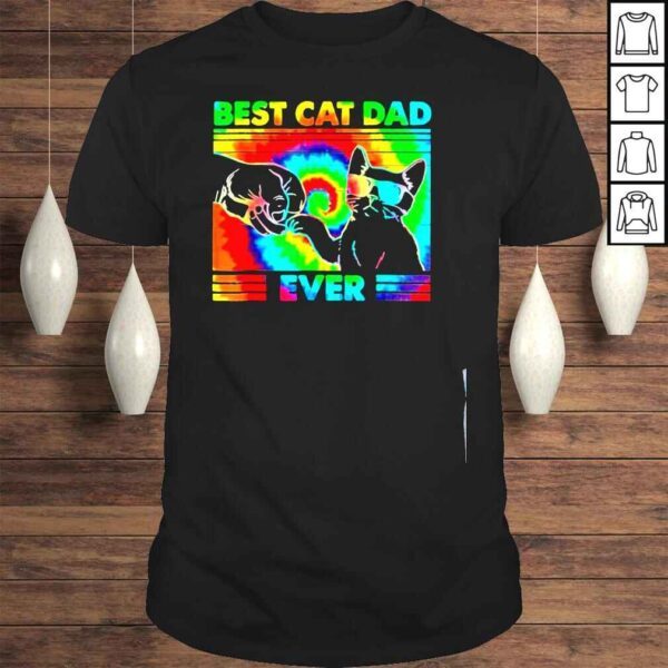 cat dad ever tie dye cat daddy fathers shirt