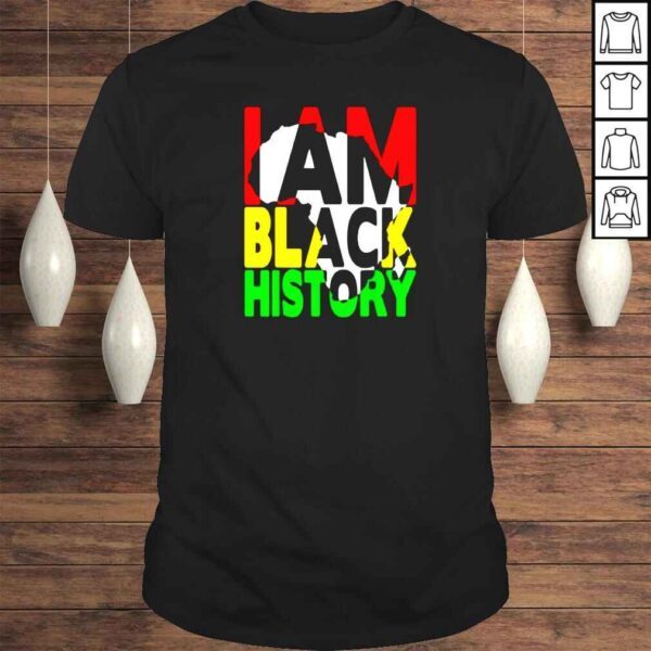 i am black history African American map color shirt