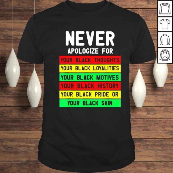 juneteenth black pride never apologize for your blackness shirt