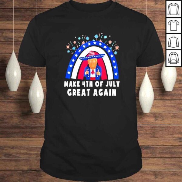 make 4th of july great again Trump rainbow usa flag shirt