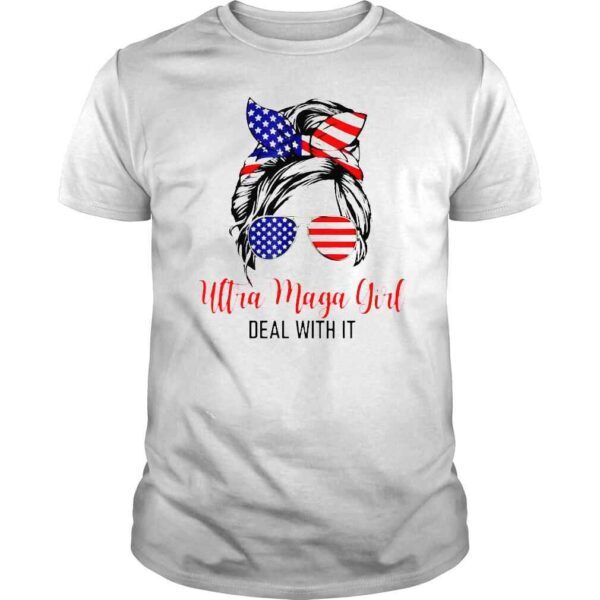 messy bun ultra maga pro Trump shirt