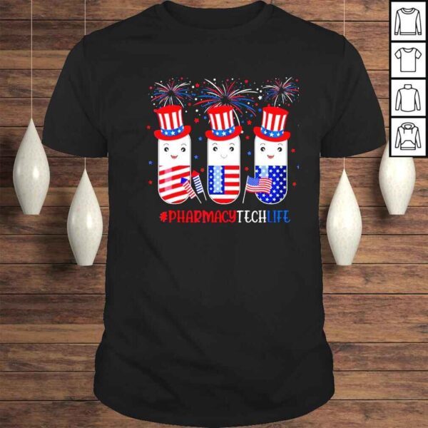 pharmacy tech pills American patriotic 4th of july shirt