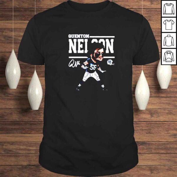 quenton Nelson Cartoon 56 rugby signature shirt