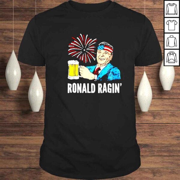 ronald Reagan beer firework Ronald Ragin shirt