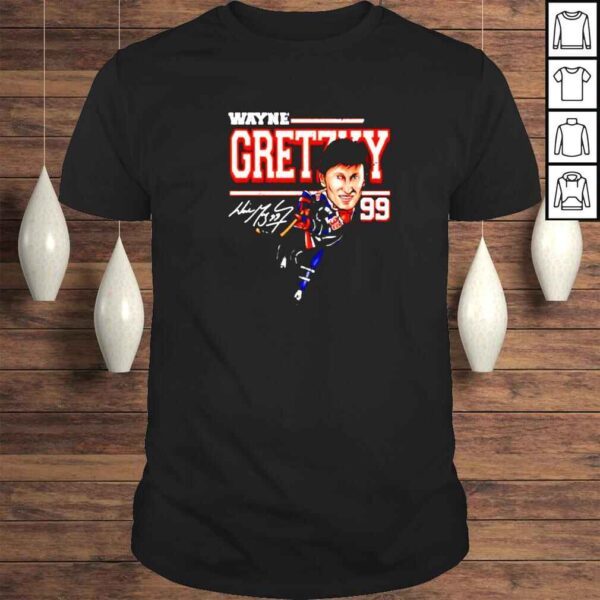 wayne Gretzky Edmonton Cartoon hockey signature shirt