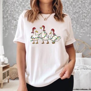 Goose Christmas Lights Farm Lover Shirts