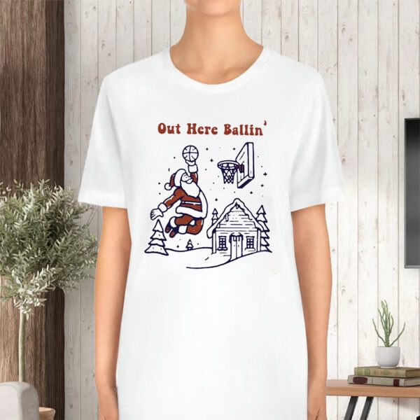 Santa Loves Basketball Out Here Ballin Christmas TShirt