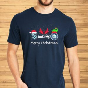 Seattle Sports Teams Santa Reindeer Elf Christmas Shirts