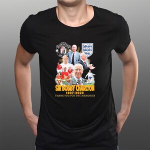 Sir Bobby Charlton Manchester United 1937-2023 Thank You For The Memories Signature T-Shirts