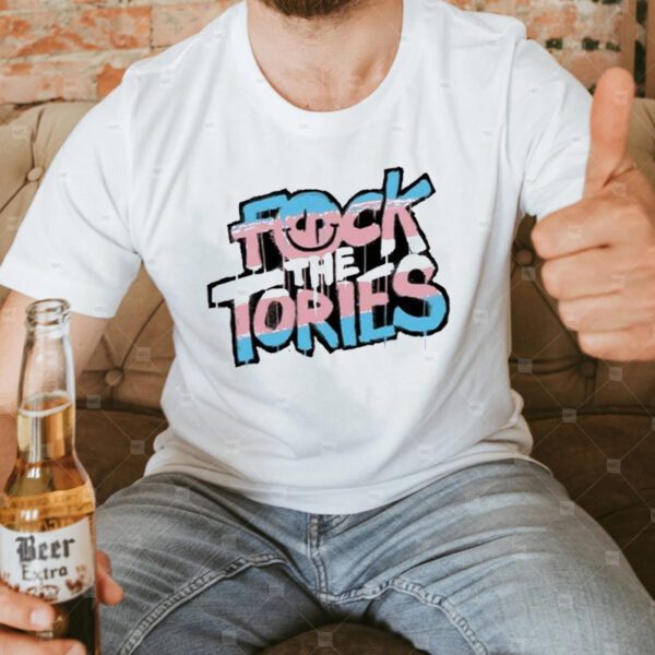 Trans Flag Colours Fuck The Tories TShirt