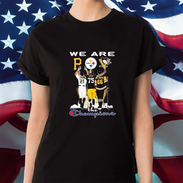 We Are The Champion Pittsburgh Sports Teams Clementa Greene And Lemieux Signatures Shirt