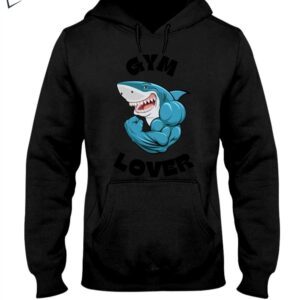 gym lover shark sweatshirt hoodie t shirt topss