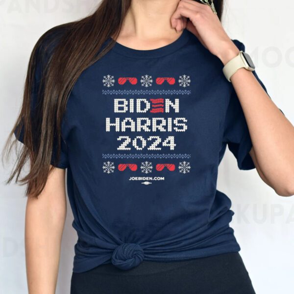 Biden Harris Cross Stitch Navy Crewneck Sweater Shirts