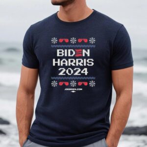 Biden Harris Cross Stitch Navy Long Sleeve Shirts