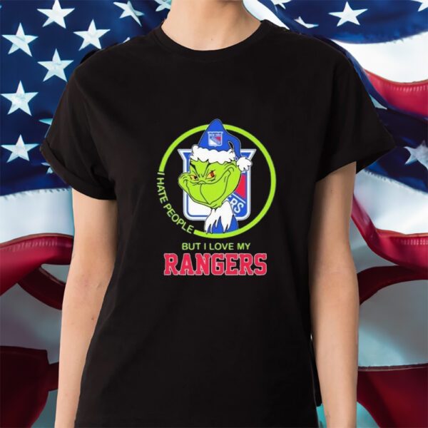 Funny Grinch I hate people but I love my New York Rangers Shirt