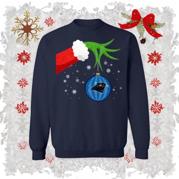 Grinch Christmas Ornament Carolina Panthers Sweatshirts