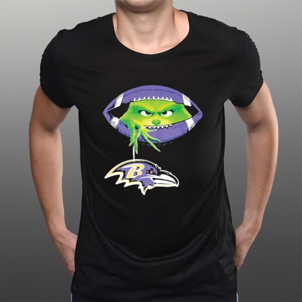 Grinch Ew People Baltimore Ravens Football Logo Christmas T-Shirtt