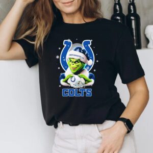 Grinch Hat Santa Indianapolis Colts Helmet Logo Merry Christmas Shirts