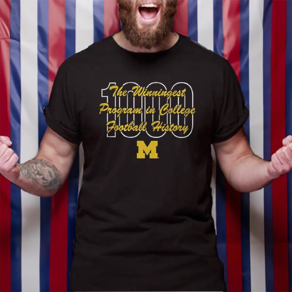 Michigan Football 1000th Victory Milestone TShirt