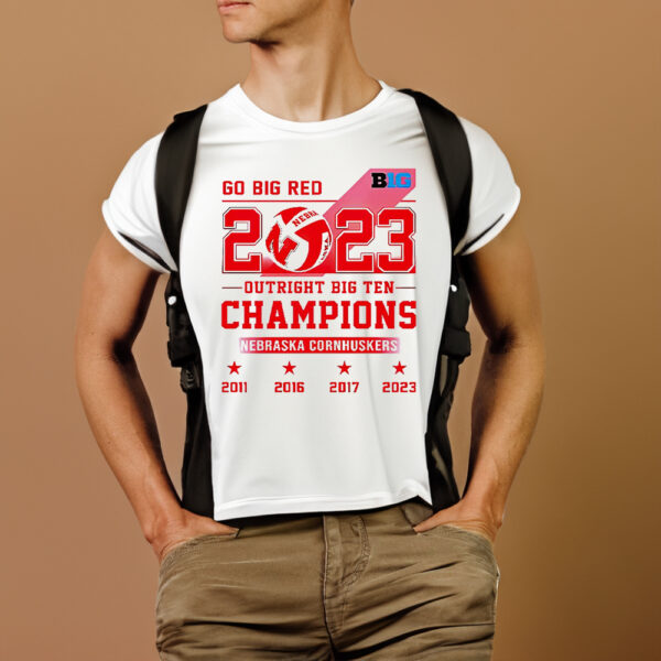 Nebraska Cornhuskers Go Big Red 2023 Outright Big Ten Champion T-Shirts