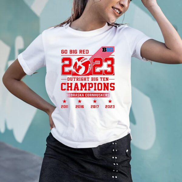 Nebraska Cornhuskers Go Big Red 2023 Outright Big Ten Champion T-Shirtt