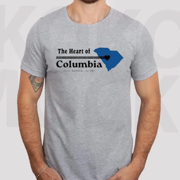 The Heart Of Columbia Bluetile Skateboards Est. 2001 T-Shirtt