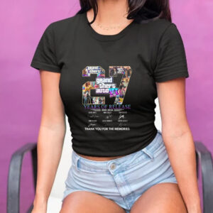 Grand Theft Auto VI 27 Years Of Release 2001 – 2024 Thank You For The Memories T-Shirt