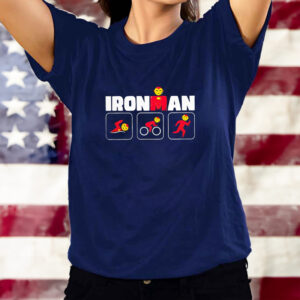 Iron man swimming cycling and running icon shirt