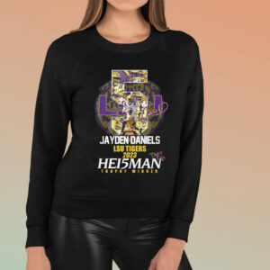 Jayden Daniels LSU Tigers 2023 Hei5man Trophy Winner Shirt