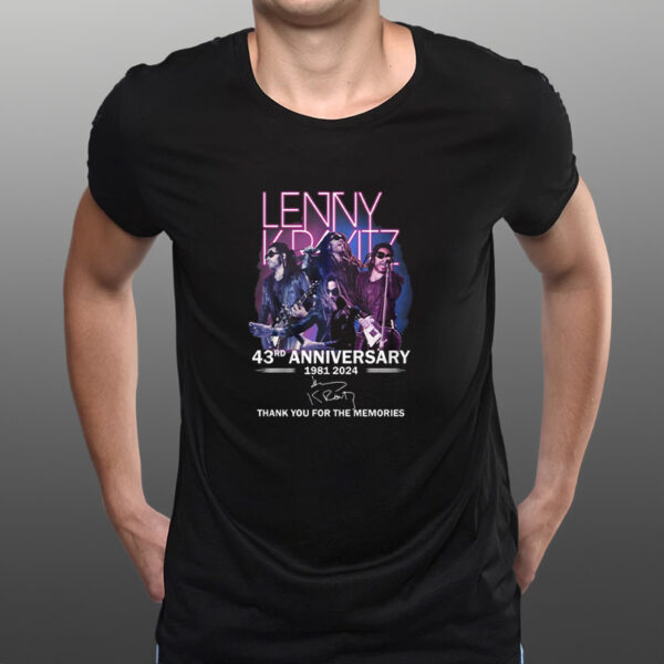 Lenny Kravitz 43rd Anniverasry 1981 – 2024 Thank You For The Memories T-Shirts