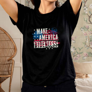 MAKE AMERICA BIDENLESS STENCIL TEE SHIRT