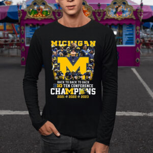 Michigan Back To Back To Back Big Ten Conference Champions 2021 2022 2023 T-Shirt