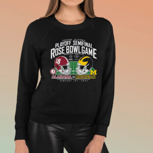 Michigan Wolverines Vs Alabama Crimson Tide College Football Playoff 2024 Rose Bowl Matchup T-Shirt