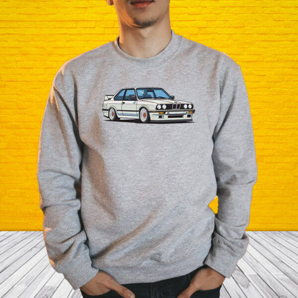 Official White E30 3 Series Sports Car T-shirts