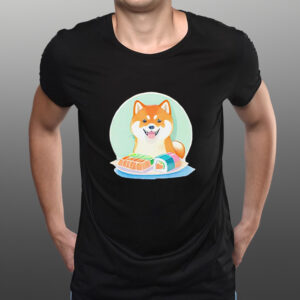 Shiba inu eating sushi art shirts'