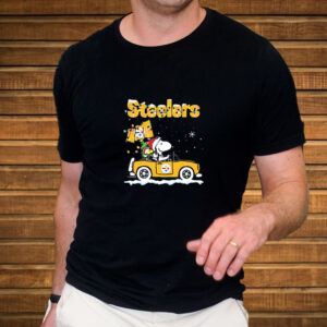 Snoopy And Woodstock Driving Car Pittsburgh Steelers Christmas Shirt