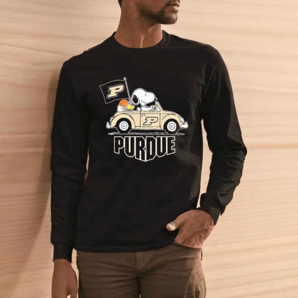 Snoopy and Woodstock Driving Car Purdue Boilermakers 2023 Shirts