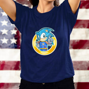 Sonic cyber runner glowing golden circle shirt