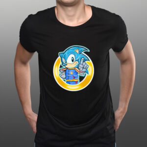 Sonic cyber runner glowing golden circle shirts