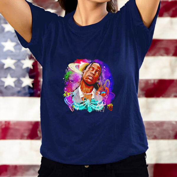 Travis Scott American rapper colorful shirt