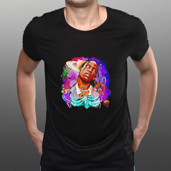 Travis Scott American rapper colorful shirts